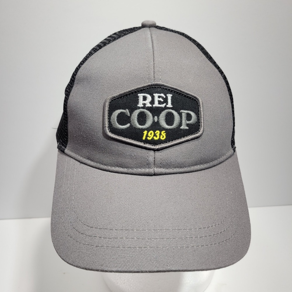 REI Co-op 1938 Hat Cap Snapback Gray Black Trucker Mesh Hiker Hiking Mens